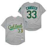Oakland Athletics #33 Jose Canseco 33# Gray Retro