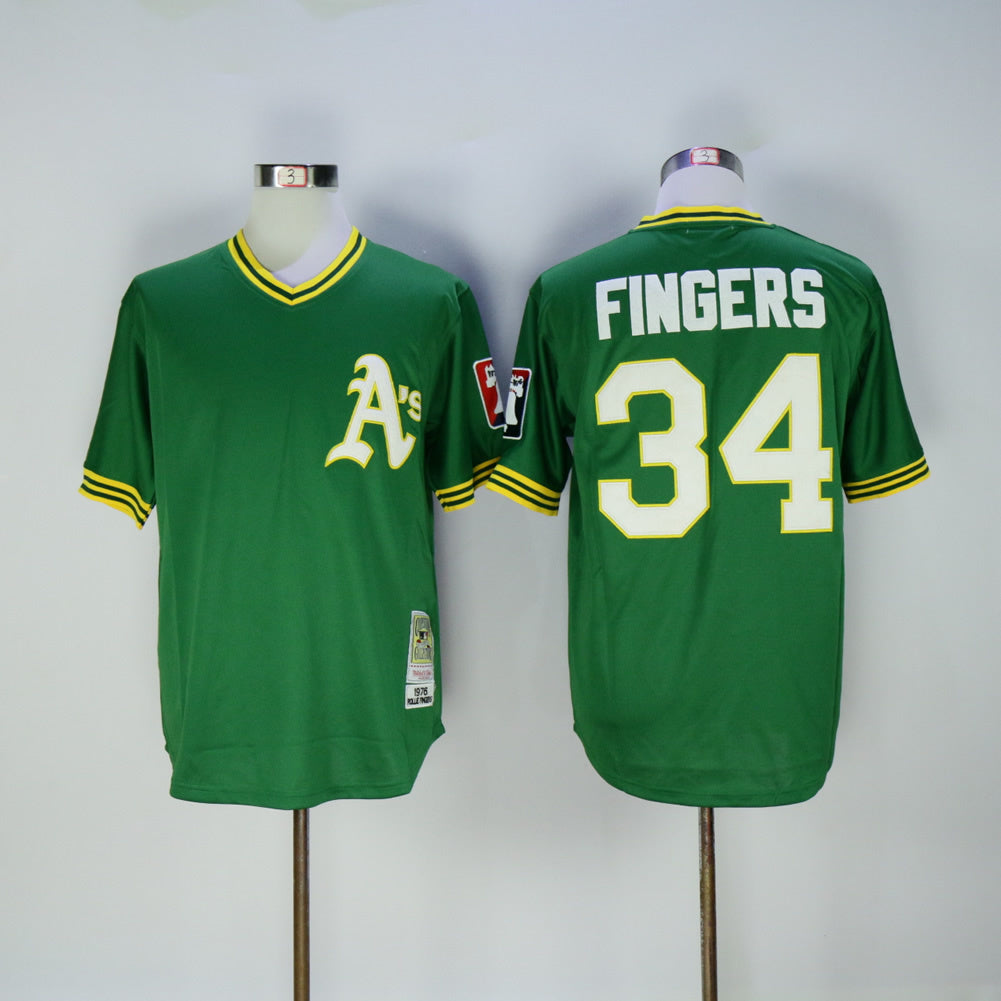 Oakland Athletics #34 Athletics 34 Green Retro Pullover