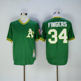 Oakland Athletics #34 Athletics 34 Green Retro Pullover