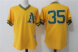 Oakland Athletics #35 Rickey Henderson Mesh Throwback