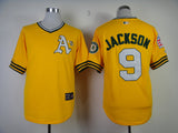 Oakland Athletics #9 Reggie Jackson Athletics 9# Yellow Retro 1968