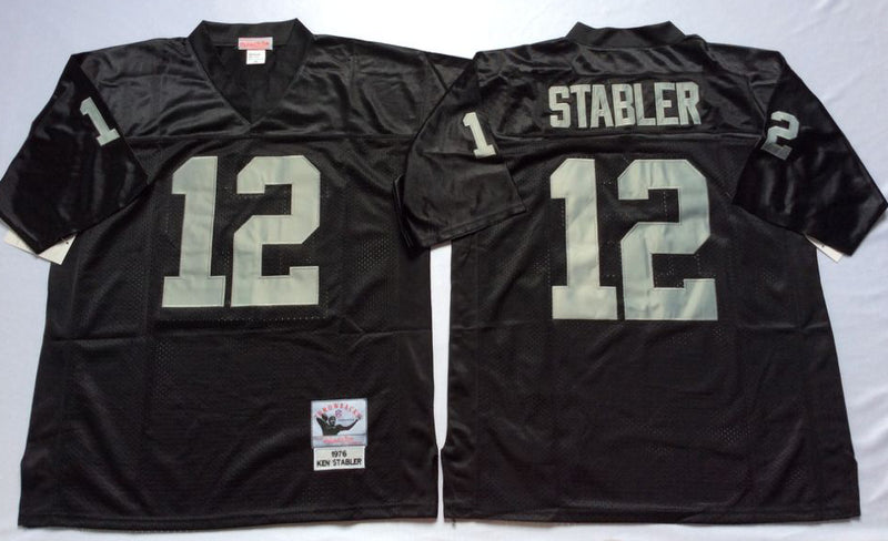 Oakland Raiders #12 Ken Stabler Throwback Style 3
