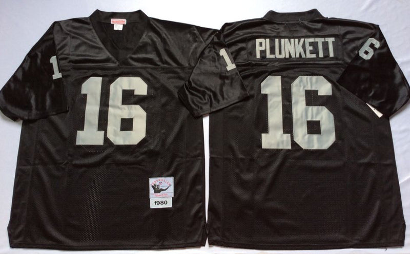 Oakland Raiders #16 Jim Plunkett Throwback Style 3