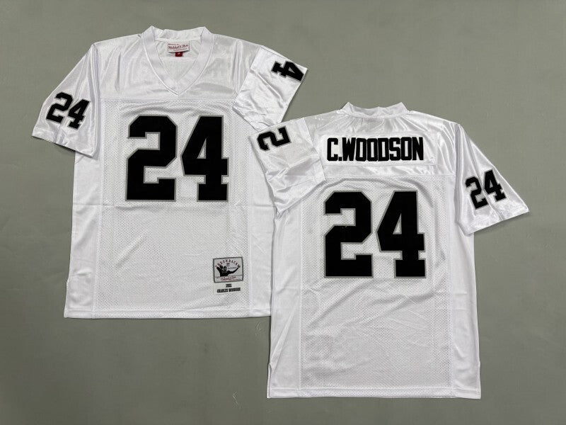 Oakland Raiders #24 Charles Woodson Los Angeles Raiders Style 3