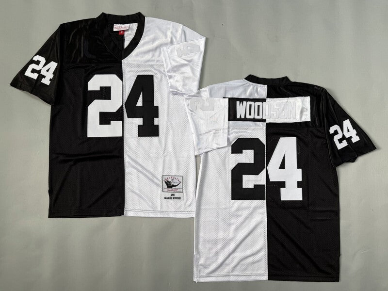 Oakland Raiders #24 Charles Woodson Los Angeles Raiders Style 4