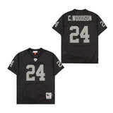Oakland Raiders #24 Charles Woodson #C.WOOOSON Black 24 #