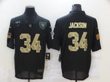 Oakland Raiders #34 Bo Jackson 20 Salute Camo Text 650
