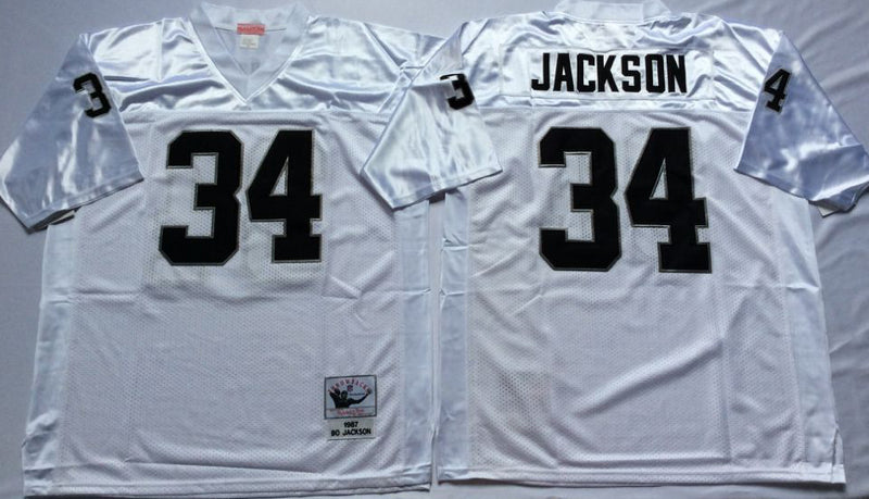 Oakland Raiders #34 Bo Jackson Throwback Style 1