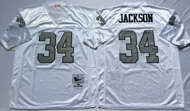 Oakland Raiders #34 Bo Jackson Throwback Style 2