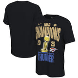 Oklahoma City Thunder Black 2025 Finals Champions Locker Room Confetti T-Shirt