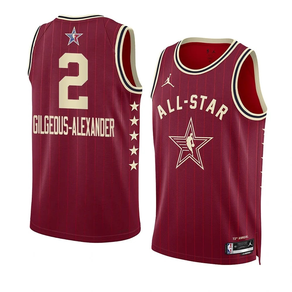 Oklahoma City Thunder #2 Shai Gilgeous-Alexander 2024 NBA All-Star Swingman Jersey Style 1