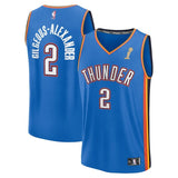 Oklahoma City Thunder #2 Shai Gilgeous-Alexander 2025 NBA Finals Champions Fast Break Replica Player Jersey - Blue - Ico