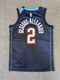 Oklahoma City Thunder #2 Shai Gilgeous-Alexander 26 Season Thunder Team City Navy Style 1