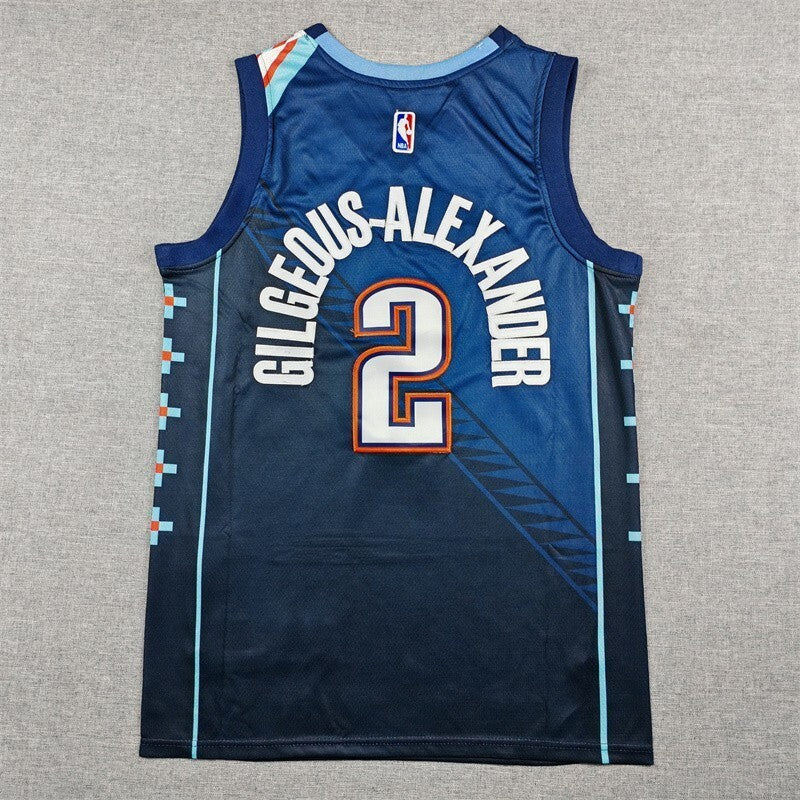 Oklahoma City Thunder #2 Shai Gilgeous-Alexander 26 Thunder 2 Blue City Edition Style 1