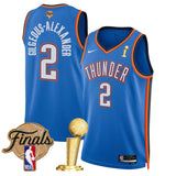 Oklahoma City Thunder #2 Shai Gilgeous-Alexander Blue 2025 Finals Patch And Finals