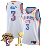 Oklahoma City Thunder #3 Dillon Jones White 2025 Finals Patch And Finals Champions