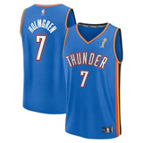 Oklahoma City Thunder #7 Chet Holmgren 2025 NBA Finals Champions Fast Break Replica Player Jersey - Blue - Icon Edition