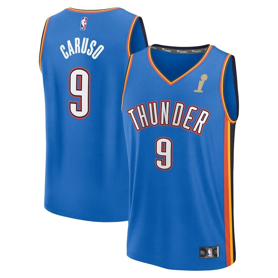 Oklahoma City Thunder #9 Alex Caruso 2025 NBA Finals Champions Fast Break Replica Player Jersey - Blue - Icon Edition