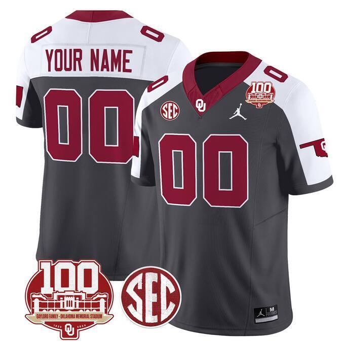 Oklahoma Sooners Active Player Custom Anthracite Alternate F.U.S.E SEC & 100th