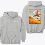 Old Row Outdoors Field Hunting Flying Pheasant Hoodie - Unisex Heavy Blend Sweatshirt with Kangaroo Pocket - Cotton