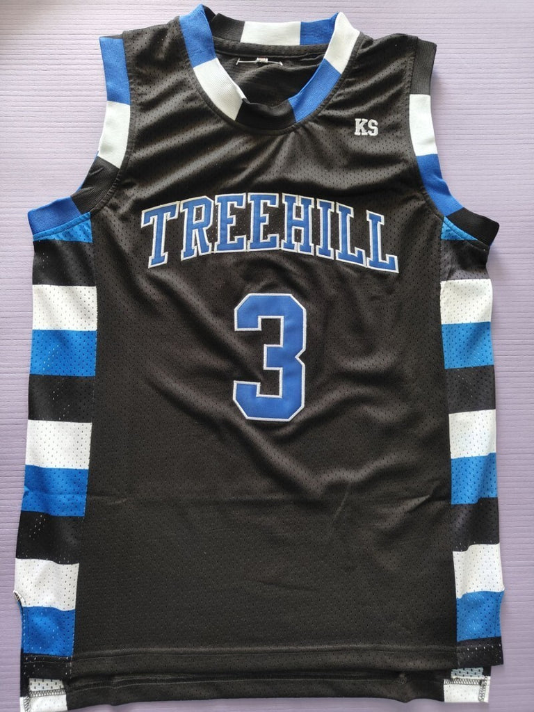 One Tree Hill Ravens #3 Lucas Scott Basketball 3 Black Embroidered Jersey Style 4