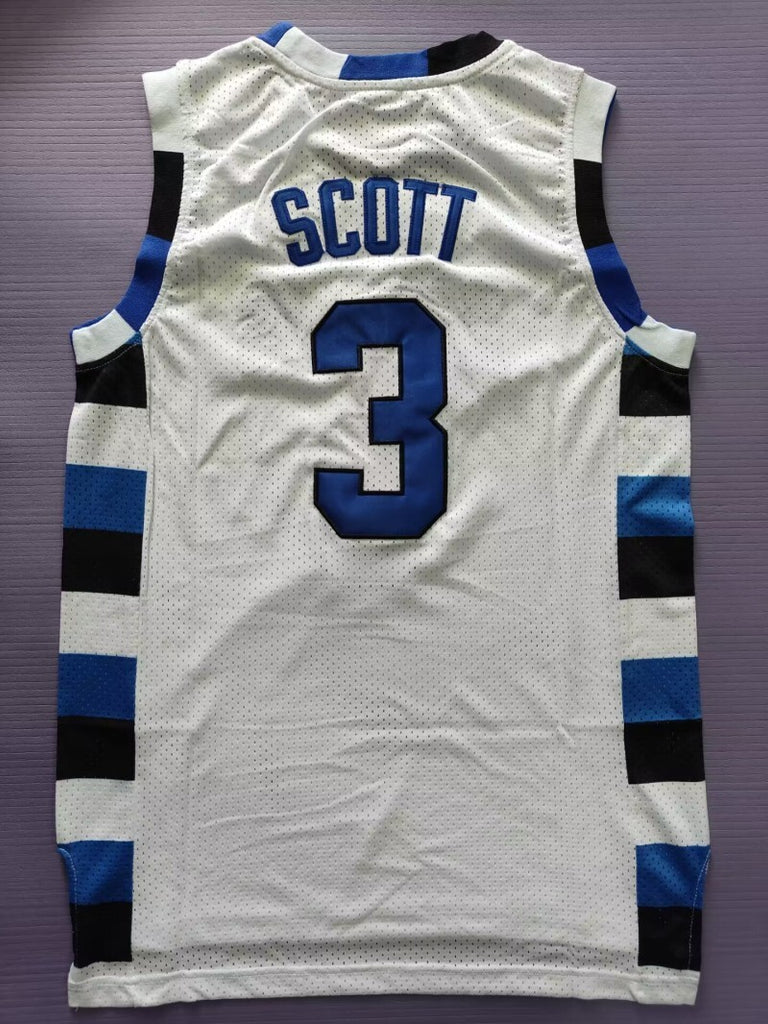 One Tree Hill Ravens #3 Lucas Scott Basketball 3 # White Jersey Style 1