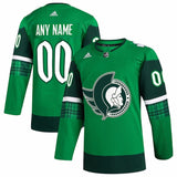 Ottawa Senators adidas 2023 St. Patrick's Day Primegreen Authentic Custom Jersey - Kelly Green