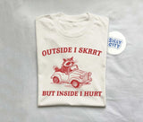 Outside I Skrrt Inside I Hurt Raccoon T Shirt Weird T Shirt Meme T Shirt Trash Panda T Shirt Unisex TK43GN