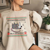 Overstimulated But Festive Sweatshirt, Possum Christmas Sweatshirt, Ugly Christmas Sweatshirt, Funny Possum Christmas Shirt, Boxing Day, Holliday Season 2024