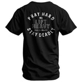 Pray Hard. Lift Heavy. Stay Deadly. Men's T-Shirt