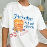Pancakes & Panic Attacks T-Shirt, Unisex Short Sleeve, Funny Shirt, Cute Tee, Gift for Women, Gift for Friend, Gift for Men, Top Womenswear, Lady