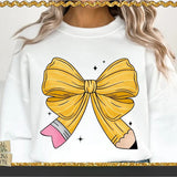 Pencil Coquette Bow Shirt, Teacher Coquette Bow, Back to School, Teacher Appreciation, Teacher Shirt, Coquette Pencil Tee
