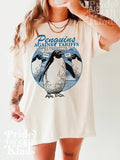 Penguins against tariffs shirt, resist shirt, fight fascism, girl the tariffs, liberal feminist human rights sweatshirt