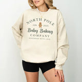 Personalized Christmas Pregnancy Announcement Sweatshirt, North Pole Gingerbread Pregnant Sweatshirt, Baking Pregnancy Sweater, Mom To Be Shirt