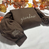 Personalized Grandma embroidered sweatshirt, Casual Grandma personalized crewneck