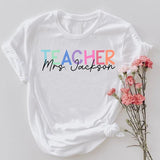 Personalized Teacher Shirt, Custom Name Tshirt, Teacher Appreciation, back to School Gift,  school Teacher Gift, First Day Tee