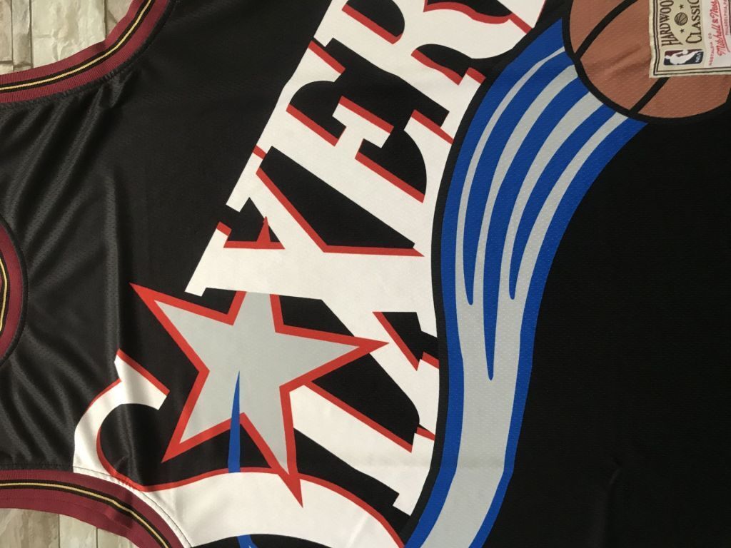 Philadelphia 76ers 76 mitchell&ness Retro Black Style 2