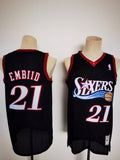 Philadelphia 76ers #21 Embiid throwback jersey black