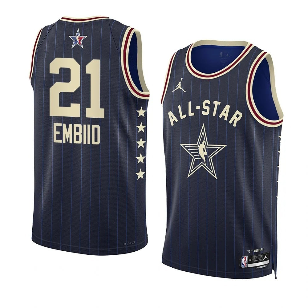 Philadelphia 76ers #21 Joel Embiid 2024 NBA All-Star Swingman Jersey Style 2