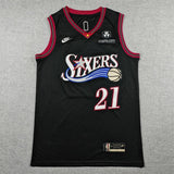 Philadelphia 76ers #21 Joel Embiid 26 76 Classic Black Style 2
