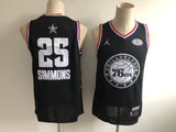 Philadelphia 76ers #25 Ben Simmons 76 25 Black All-Star 19