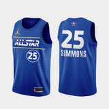Philadelphia 76ers #25 Ben Simmons ben-simmons-2021-all-star-eastern-conference-blue-76ers-jersey.jpg