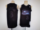 Philadelphia 76ers #3 Allen Iverson 76 3 Black Retro New