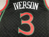 Philadelphia 76ers #3 Allen Iverson 76 3 Plaid Retro Black Style 2