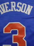 Philadelphia 76ers #3 Allen Iverson 76 Iverson 1996-97 Blue Gold Logo Classic Premium Mesh Jersey Style 4