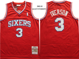 Philadelphia 76ers #3 Allen Iverson 76 Iverson 2002-03 Red Classic Premium Mesh Jersey Style 2