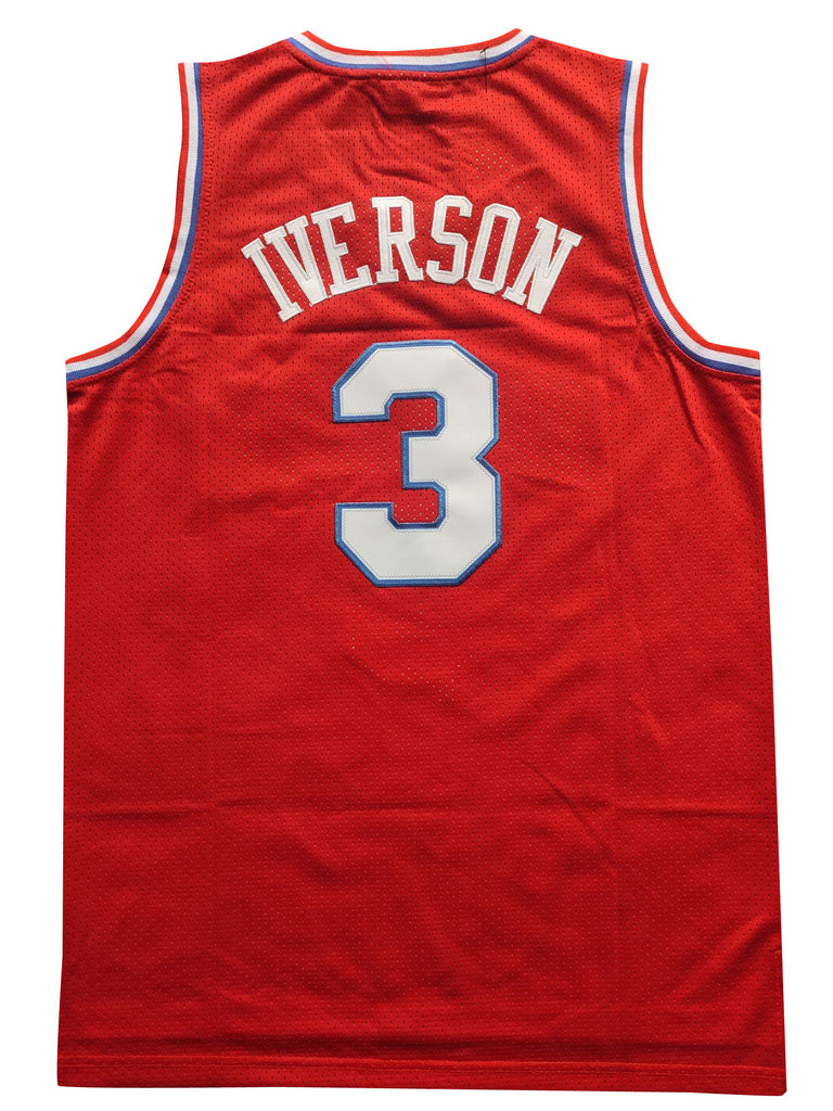 Philadelphia 76ers #3 Allen Iverson 76 Iverson 2002-03 Red Classic Premium Mesh Jersey Style 3