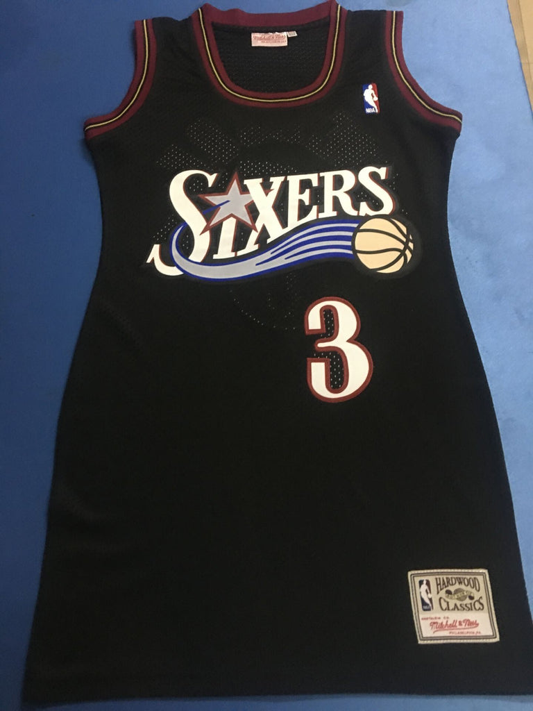 Philadelphia 76ers #3 Allen Iverson 76 Iverson Black Women Dress