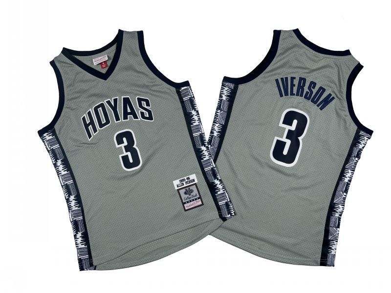 Philadelphia 76ers #3 Allen Iverson Iverson 3 # 95-96 Season Gray NCAA Jersey Style 2