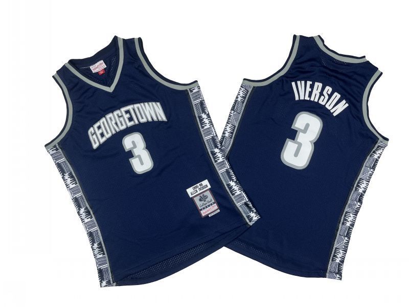 Philadelphia 76ers #3 Allen Iverson Iverson 3 # 95-96 Season Navy NCAA Jersey Style 2